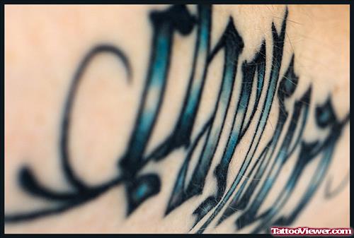 Color Ink Ambigram Tattoo