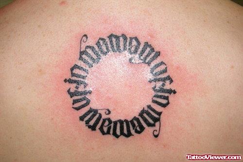 Black Ink Ambigram Circle Tattoo Design