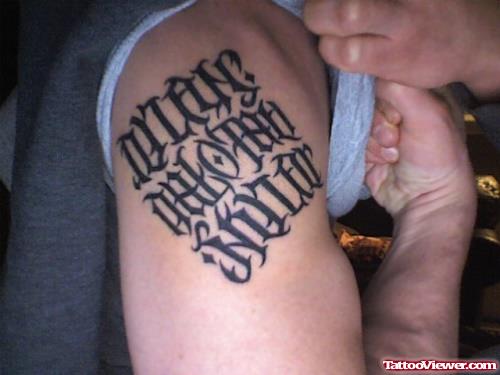 Right Shoulder Ambigram Tattoo
