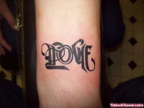 Love Hate Ambigram Tattoo