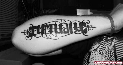 Empathy Apathy Black Ink Ambigram Tattoo