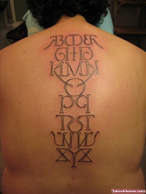 Ambigram Back Body Tattoo