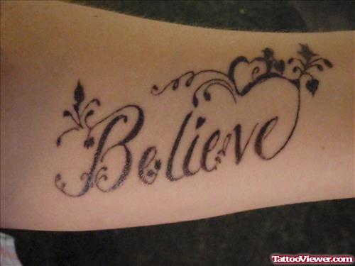 Believe Ambigram Tattoo