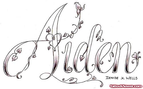 Aiden Ambigram Tattoo Design