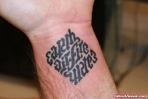 Earth Airfire Ambigram Tattoo On Wrist