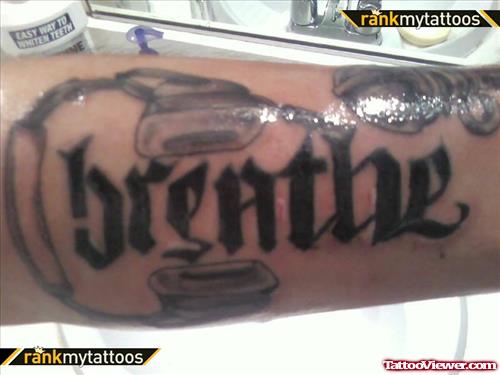 Breathe Ambigram Tattoo