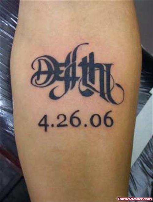 Memorial Death Ambigram Tattoo