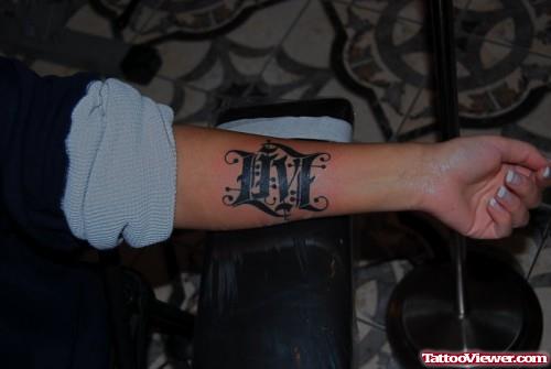 Live Life Ambigram Tattoo On Left Arm