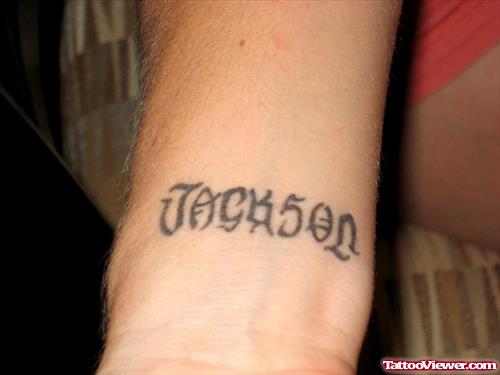 Jackson Ambigram Tattoo On Arm
