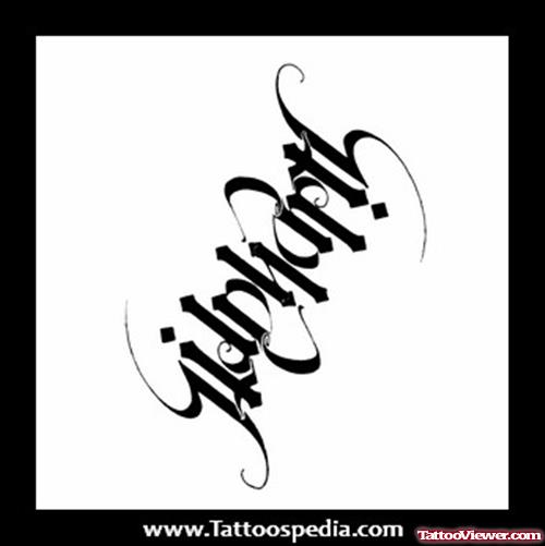 Black Ink Ambigram Tattoo Design