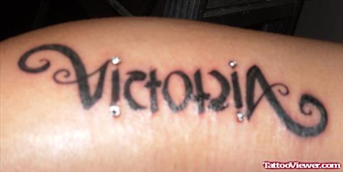 Victoria Ambigram Tattoo