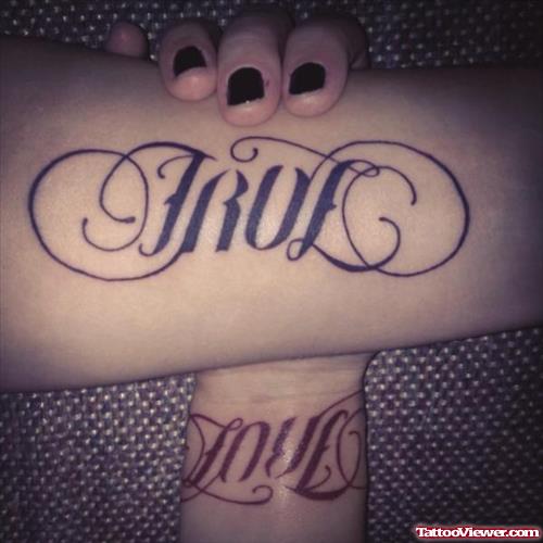 True Love Ambigram Tattoos