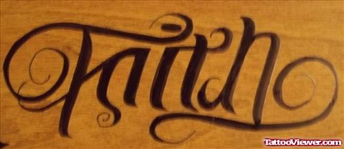 Stylish Faith Ambigram Tattoo Design