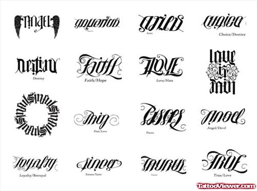 Latest Ambigram Tattoos Designs