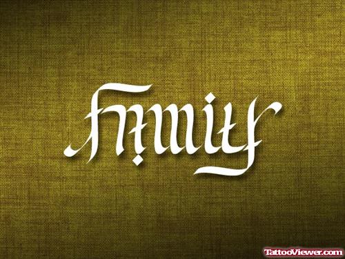 Family Ambigram Tattoo Design