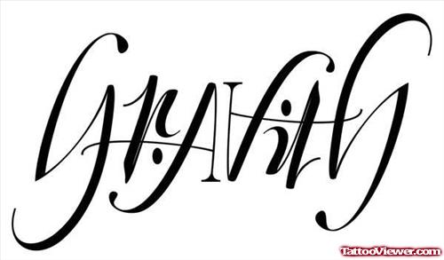 Gravity Ambigram Tattoo Design