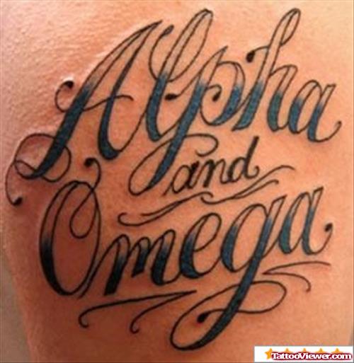 Alpha And Omega Ambigram Tattoo