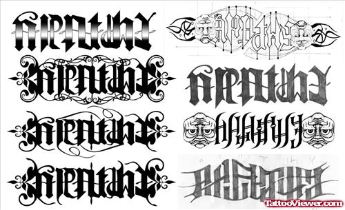 Special Ambigram Tattoos Designs