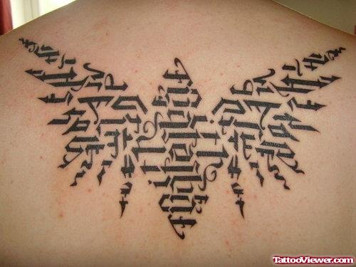 Ambigram Tattoos On Upperback