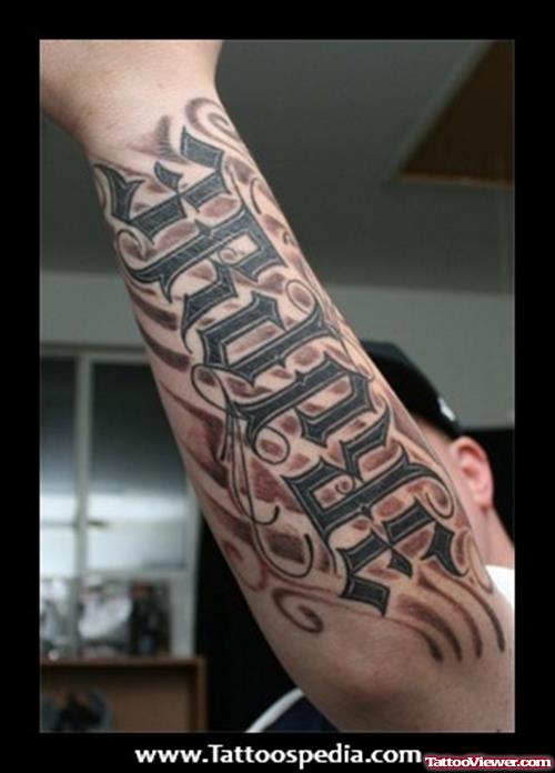 Ambigram Left Arm Tattoo