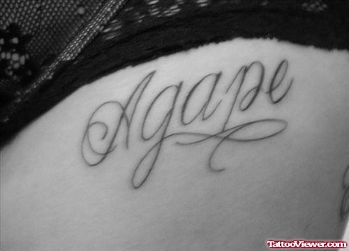 agpae Ambigram Tattoo On Side