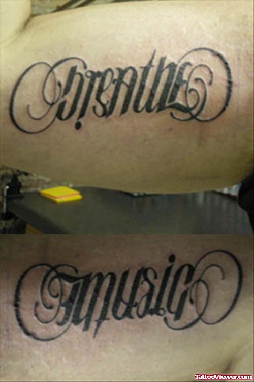 Music Ambigram Tattoo
