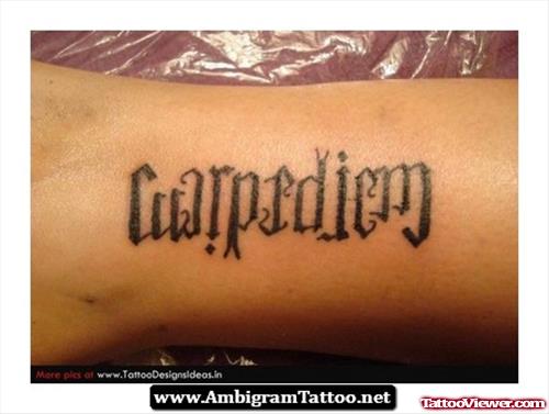 Carpediem Ambigram Tattoo