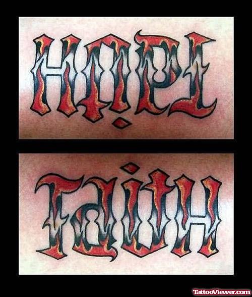 Ambigram Hope Tattoo
