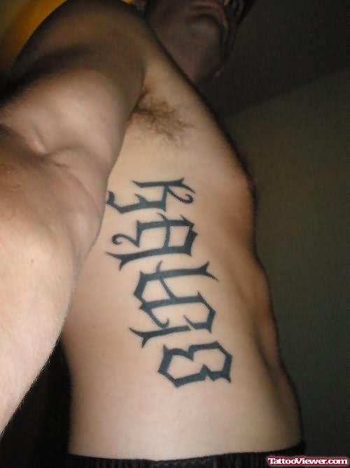 Ambigram Tattoo On Ribs
