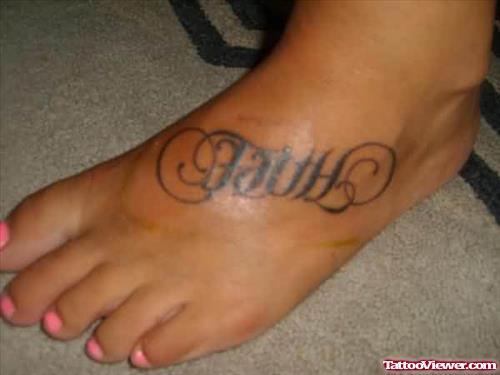 Ambigram Tattoo On foot