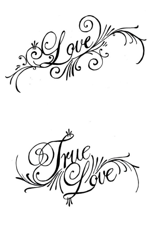 Love True Love Ambigram Tattoo Design
