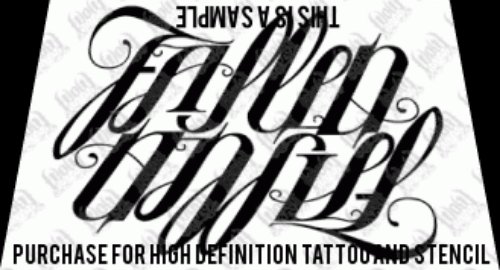Fallen angel Ambigram Tattoo Design