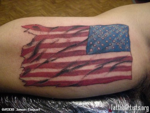 Inner Bicep Us Flag American Tattoo