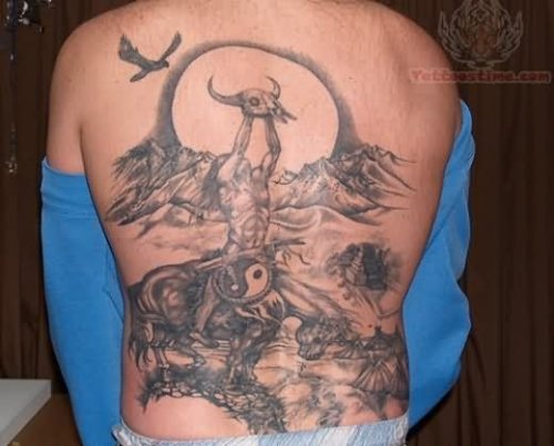 American Tattoos On Full Back Body