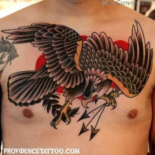 Man Chest American Eagle Tattoo