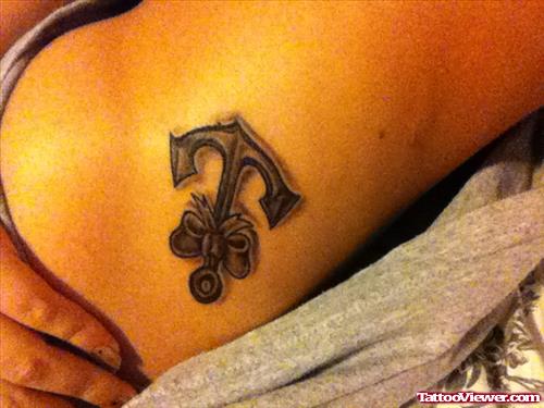 Amazing Anchor Tattoo With Bow