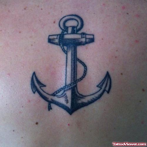 Awesome Grey Anchor Tattoo