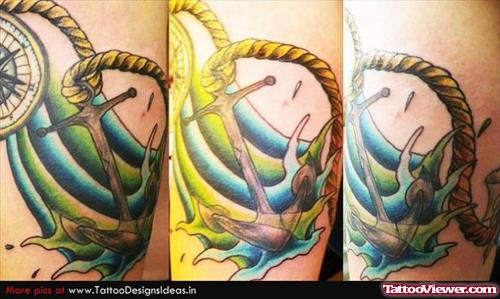 Anchor Tattoo With Rope