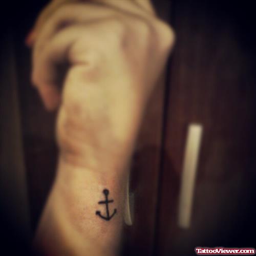 Anchor Tattoo On Left Wrist
