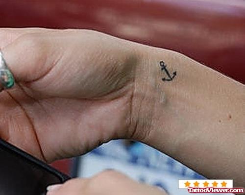 Anchor Tattoo On Right Wrist