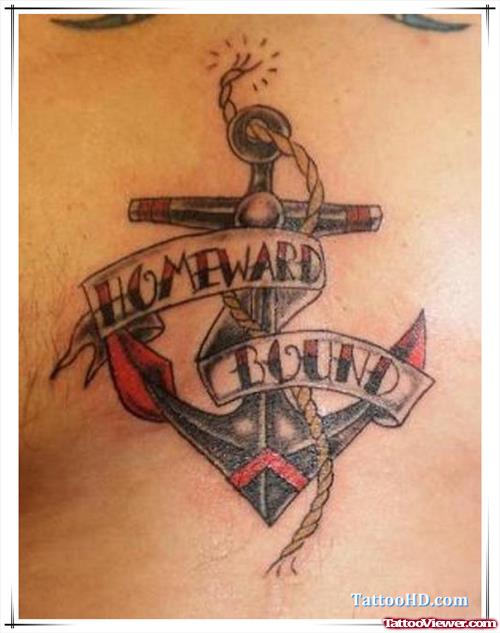 Homeward Bound Banner And Anchor Tattoo