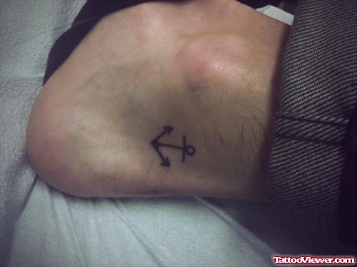 Small Anchor Tattoo On Heel