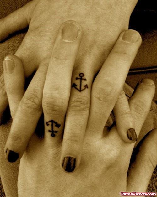 Small Anchor Tattoos On Finger