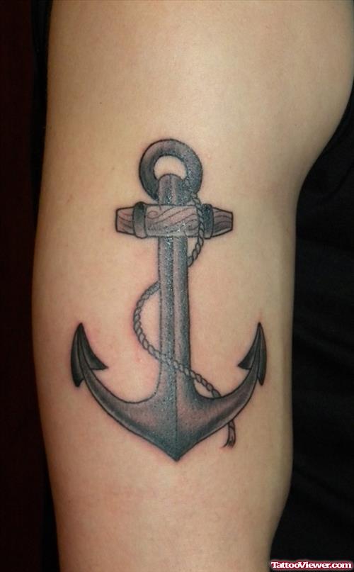 Rope And Anchor Tattoo On Half Sleeve