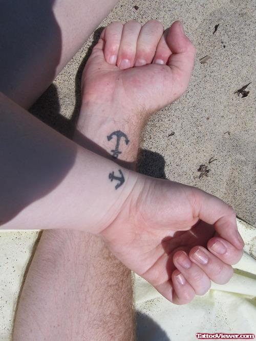 Classic Anchor Tattoos On Wrists