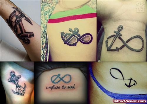 Infinity Anchor Tattoos Designs