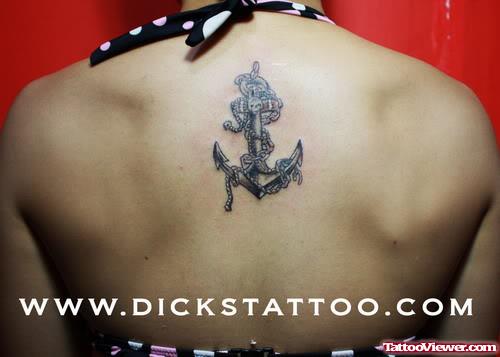 Girl Upperback Anchor Tattoo