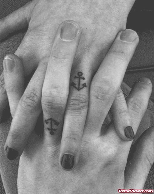 Fingers small Anchor Tattoos
