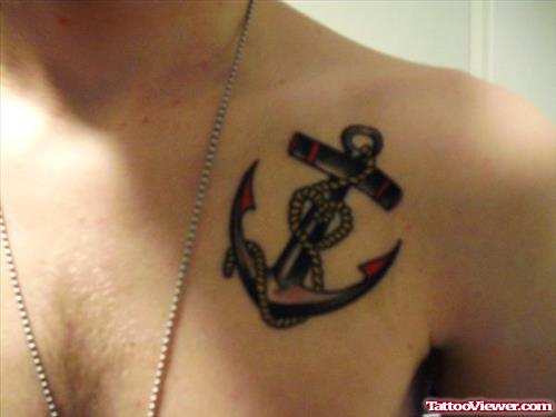 Collarbone Anchor Tattoo