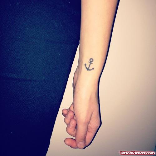 Cute Small Anchor Tattoo On Wrist